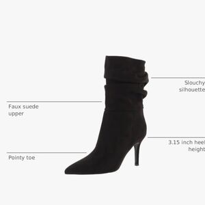 Nine West GONDA Black Faux Suede Heeled Boots